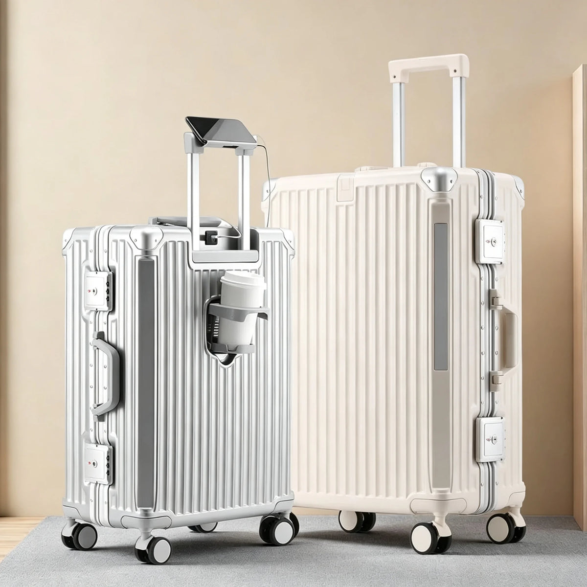 BunnyFly PC Spinner Carry On Suitcase With TSA Lock