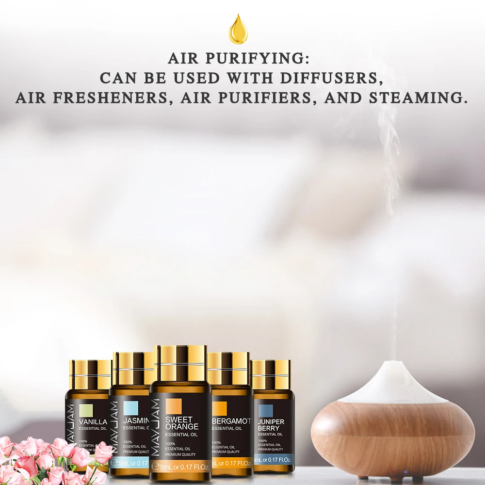 MAYJAM Pure Essential Oils Gift Set For Humidifier Diffuser