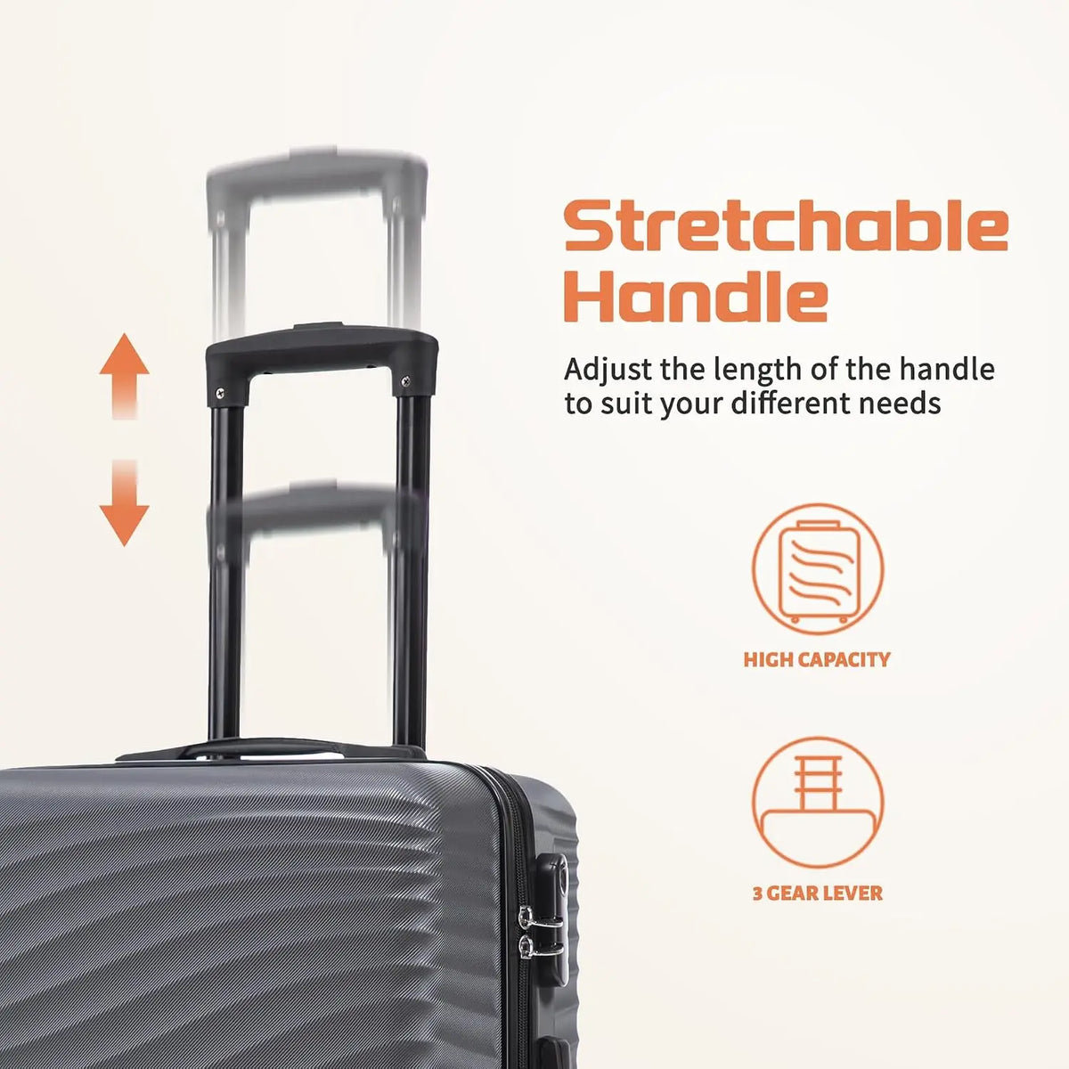 ABS Hardshell Luggage Set With Spinner Wheels And TSA Lock