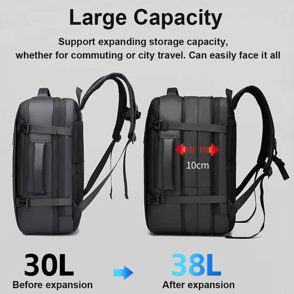 HTLT Men Multifunctional Backpack Large Capacity Business Laptop Bag
