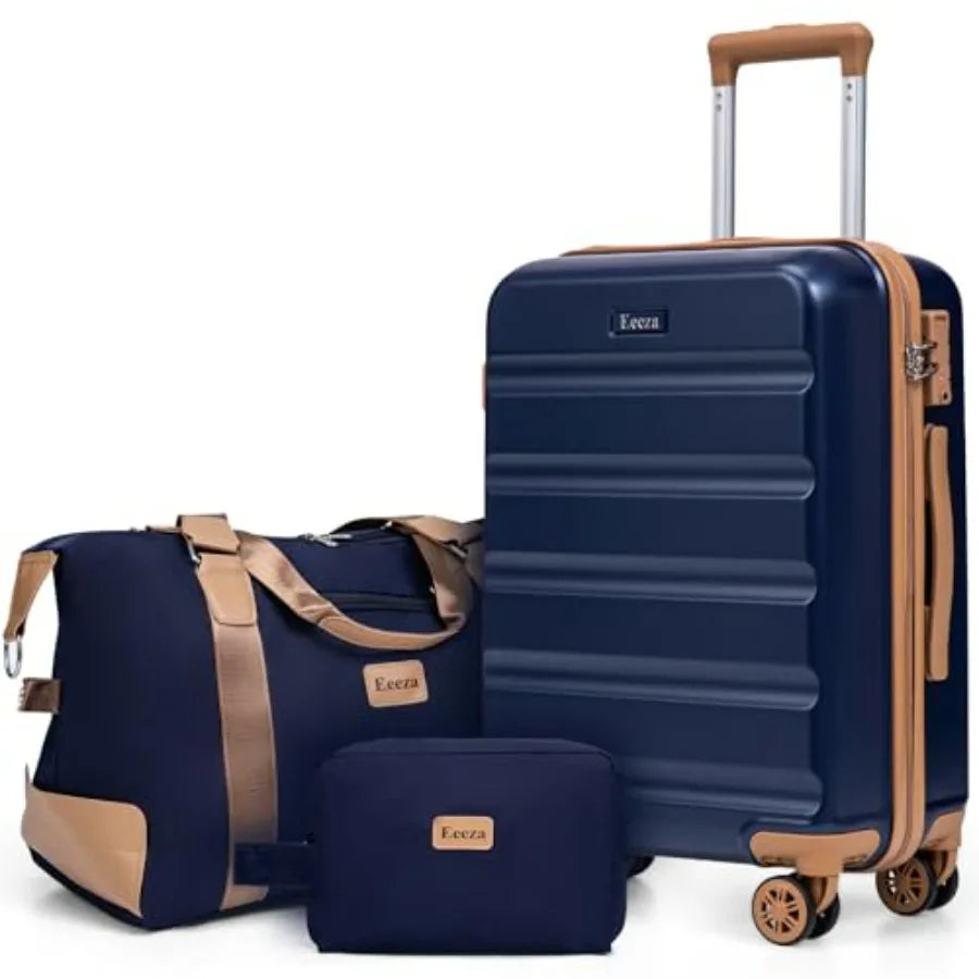 3-Piece ABS Luggage Set With Spinner Wheels And TSA Lock