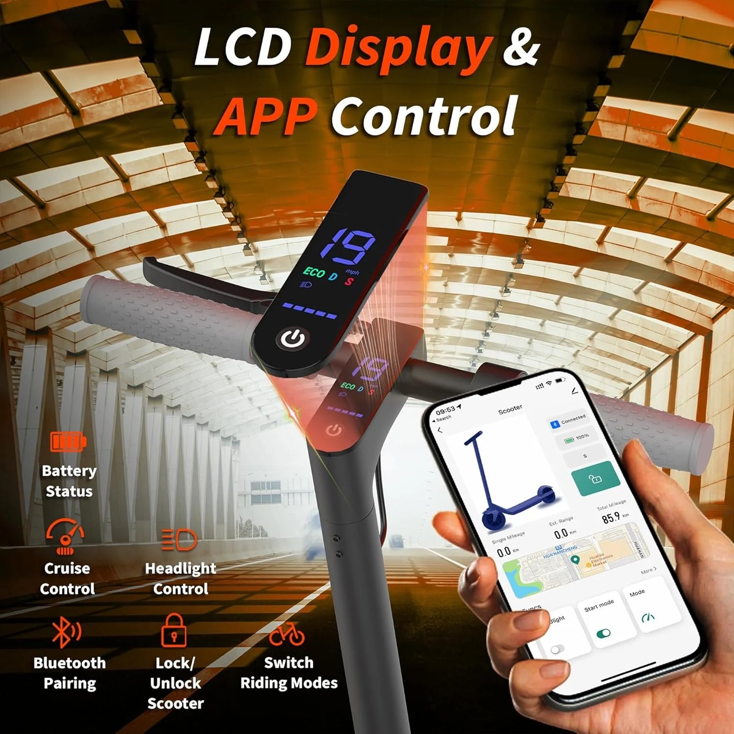 AOVOPRO ES80 350W Electric Scooter Smart App Control
