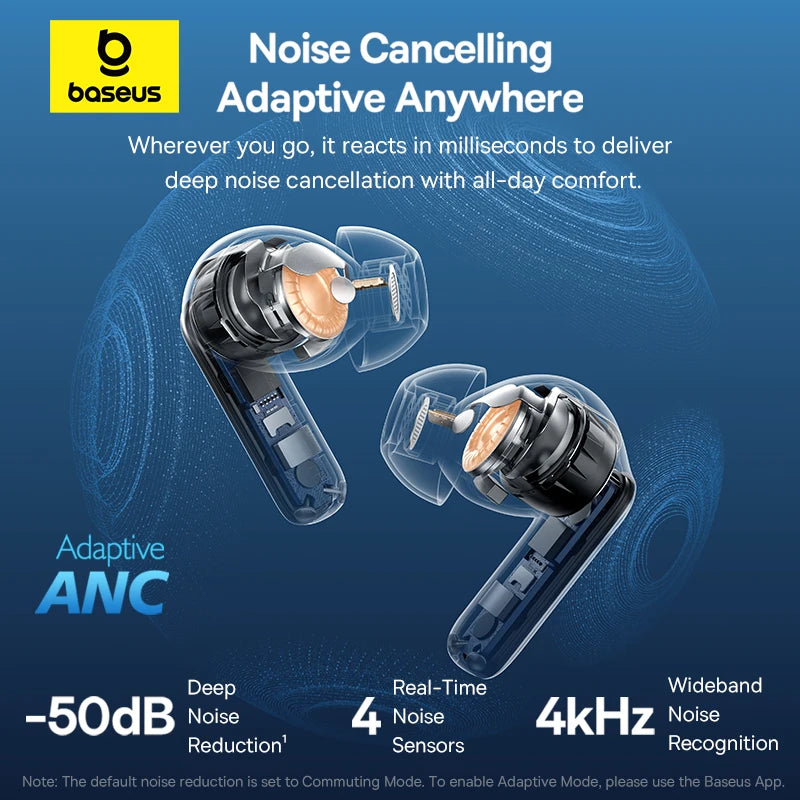 Baseus Bass BP1 Pro Wireless Earbuds with Active Noise Cancellation