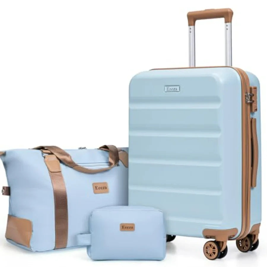 3-Piece ABS Luggage Set With Spinner Wheels And TSA Lock