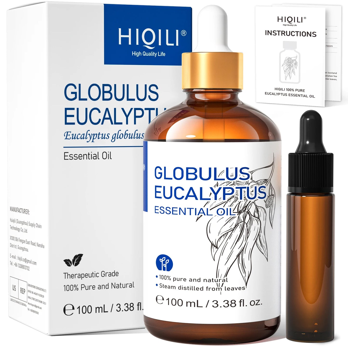 HIQILI Essential Oils Frankincense Lemon Rosemary Lavender Tea Tree Ylang
