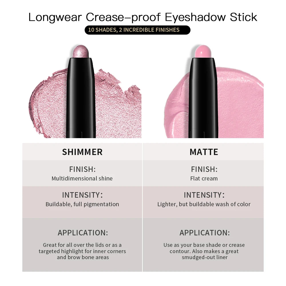 Eyeshadow Liner Pencil Matte Shimmer Waterproof Natural Look