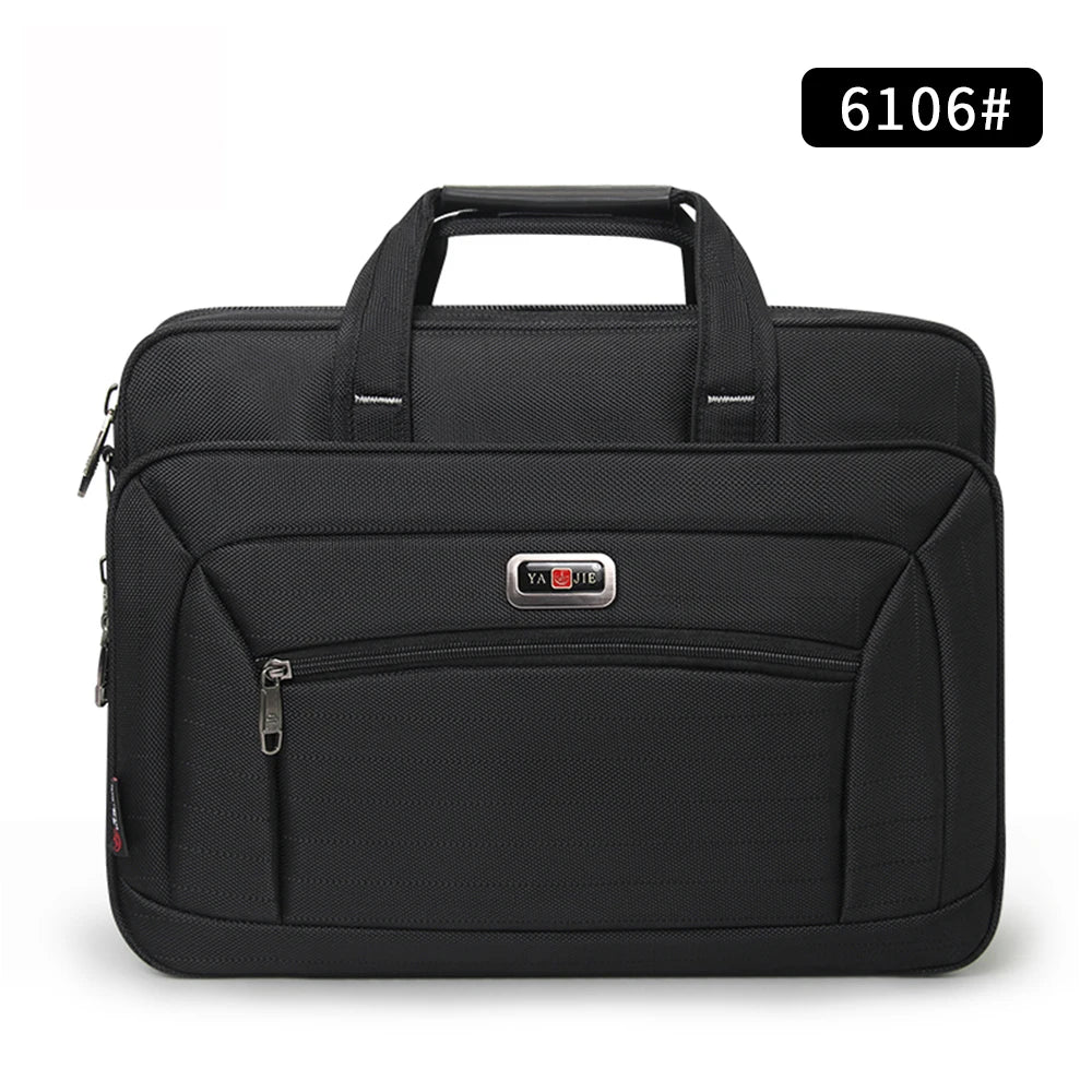 Canvas Waterproof Laptop Briefcase Large Capacity Business Bag