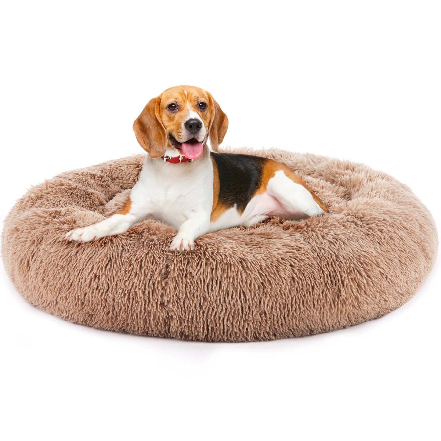 JHK Calming Dog Bed Washable Plush Round Bed For Dogs