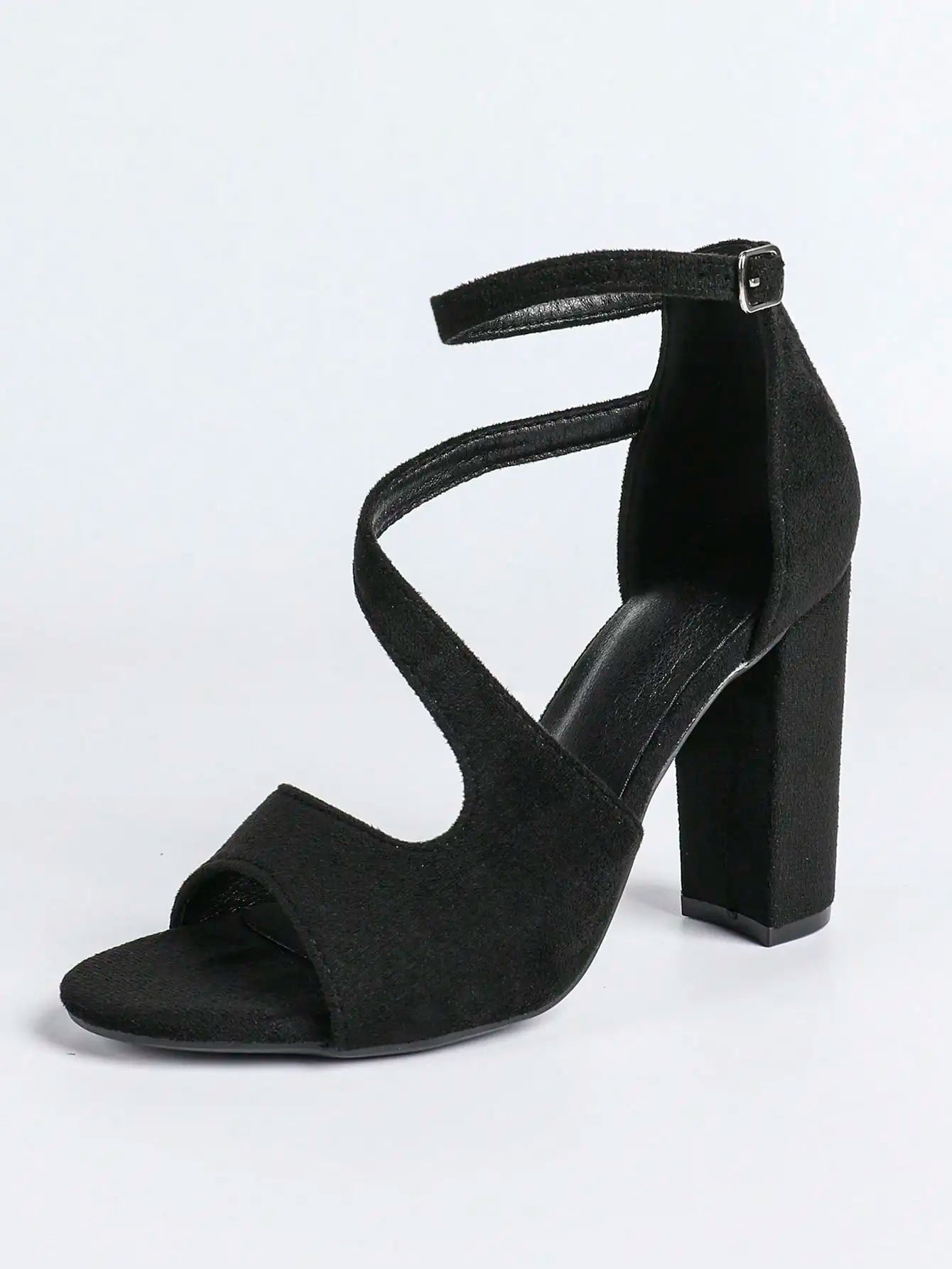 Women Fashionable Roman High Heel Sandals Chunky Clear Strap
