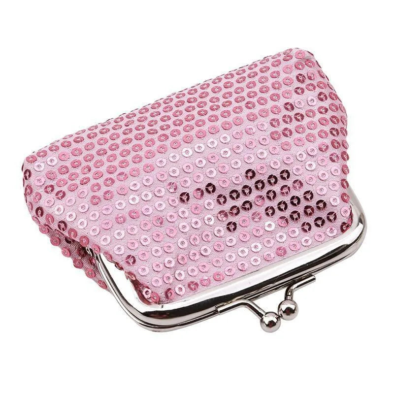 Sequins Coin Purse Kiss Lock Bag For Lipstick And Keys