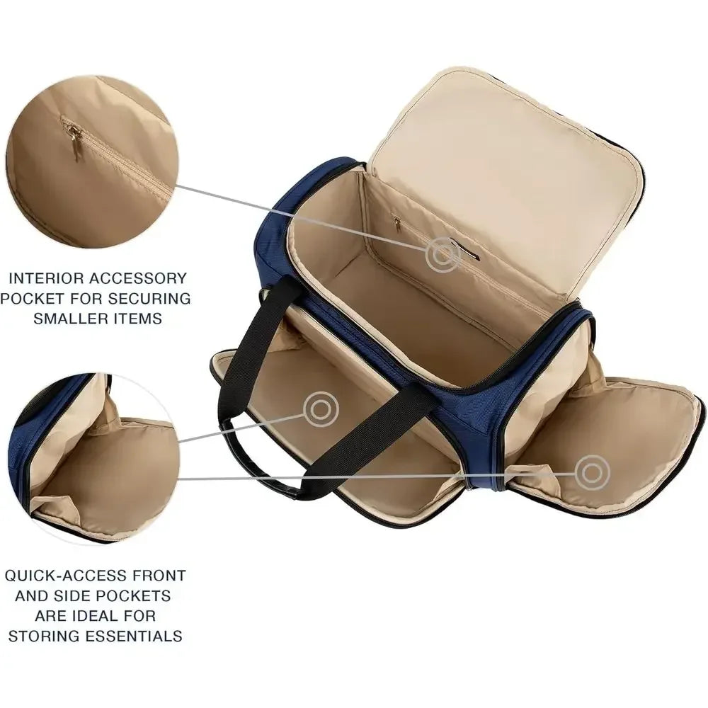3-Piece Luggage Set With Underseat Tote And Expandable Spinner Wheels