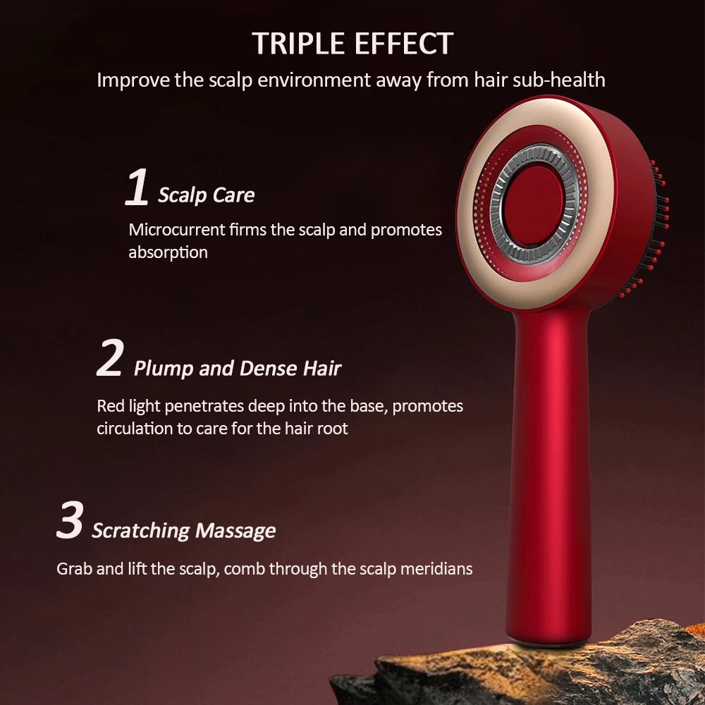 Foreverlily Electric Vibration Scalp Massage Comb With Light Therapy