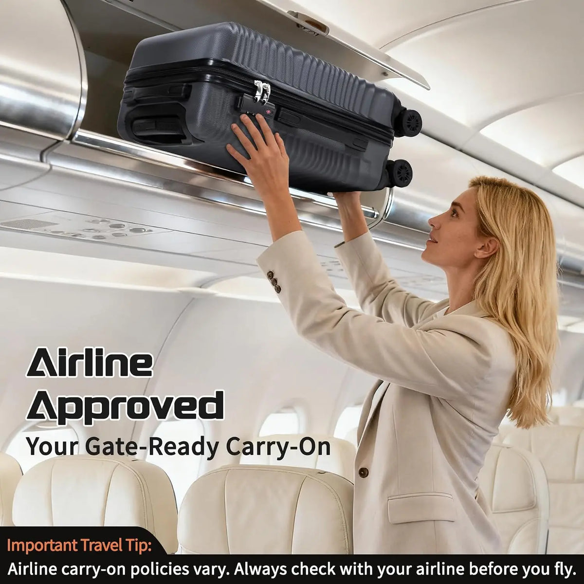 ABS Hardshell Luggage Set With Spinner Wheels And TSA Lock
