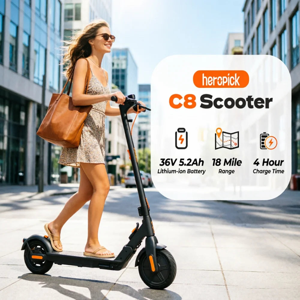 HeroPick C8 Adult Electric Scooter 350W 19MPH Foldable