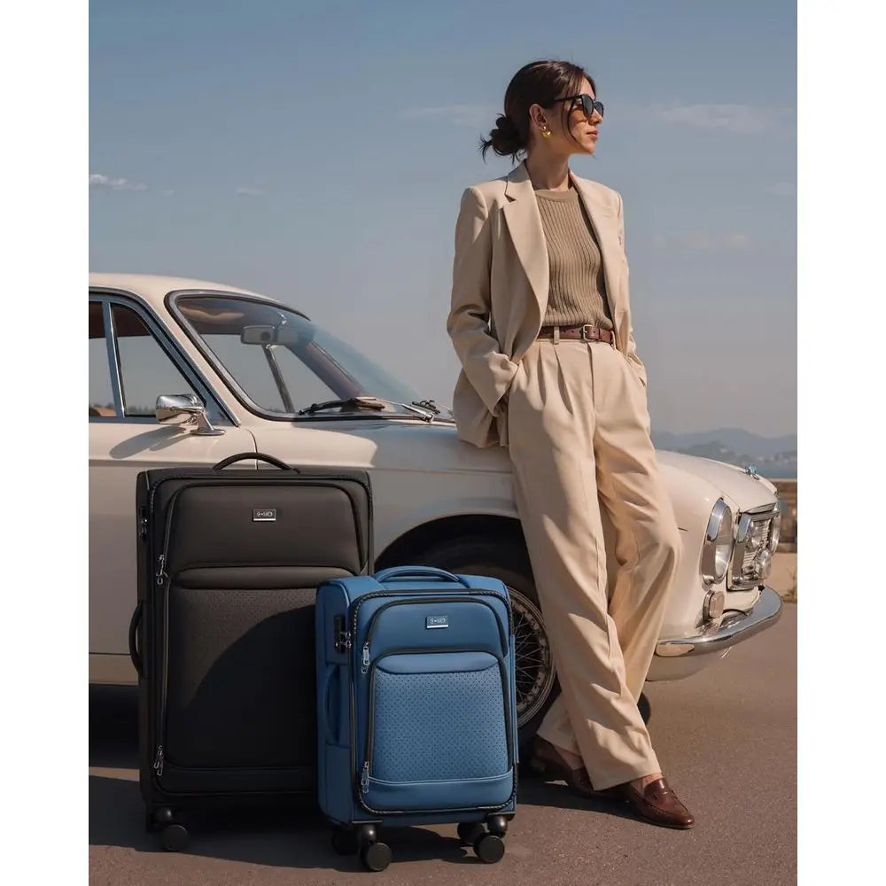 Lightweight Three-Piece Spinner Luggage Set With TSA Lock For Travel