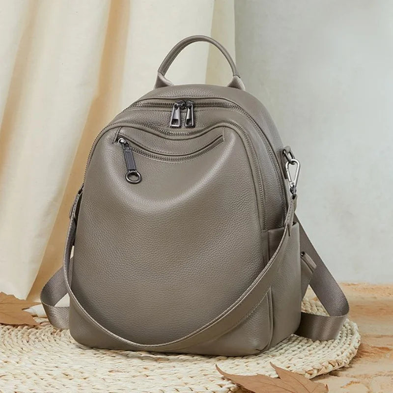 Aidrani Genuine Leather Womens Backpack Lightweight Work Travel