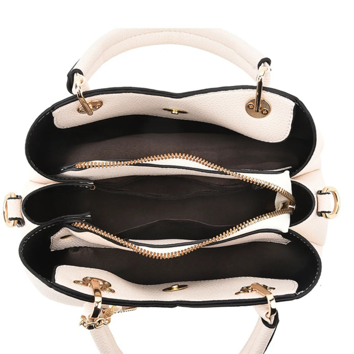 Lychee Pattern PU Leather Handbag For Daily Use And Outings