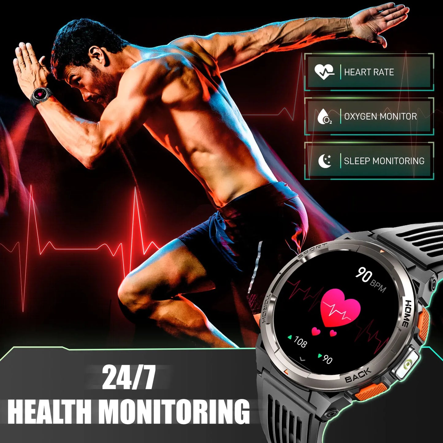 EIGIIS KE5 Smart Watch 3ATM Waterproof With Compass