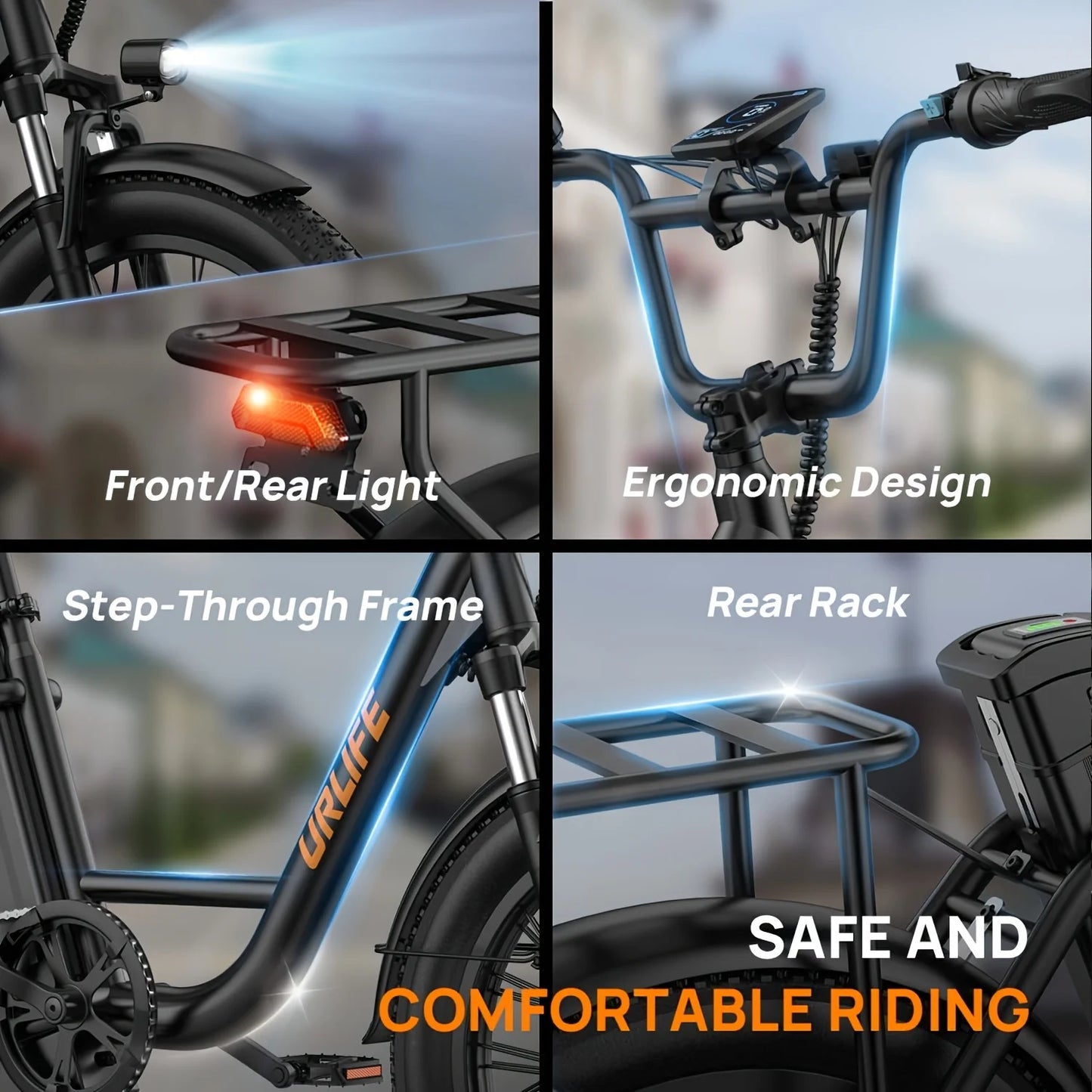 URLIFE 1000W E20 Electric Bike 28MPH With Removable 48V Battery