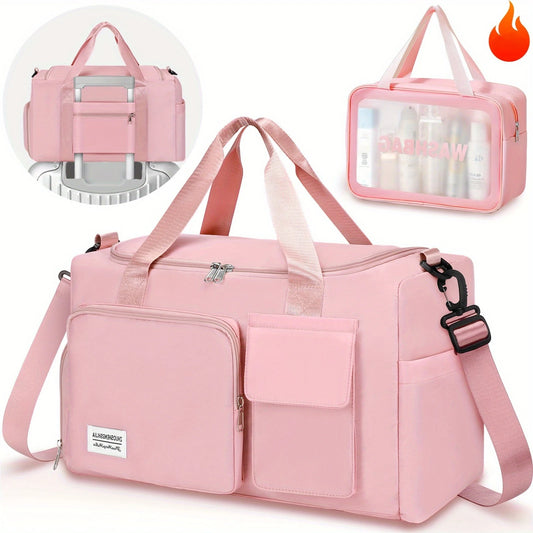 Waterproof Travel Duffel Bag With Separate Dry Wet Compartments