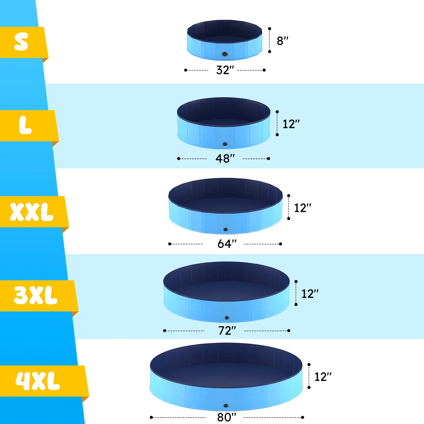 Portable Foldable Dog Pool Anti Slip Bath Tub For Pets
