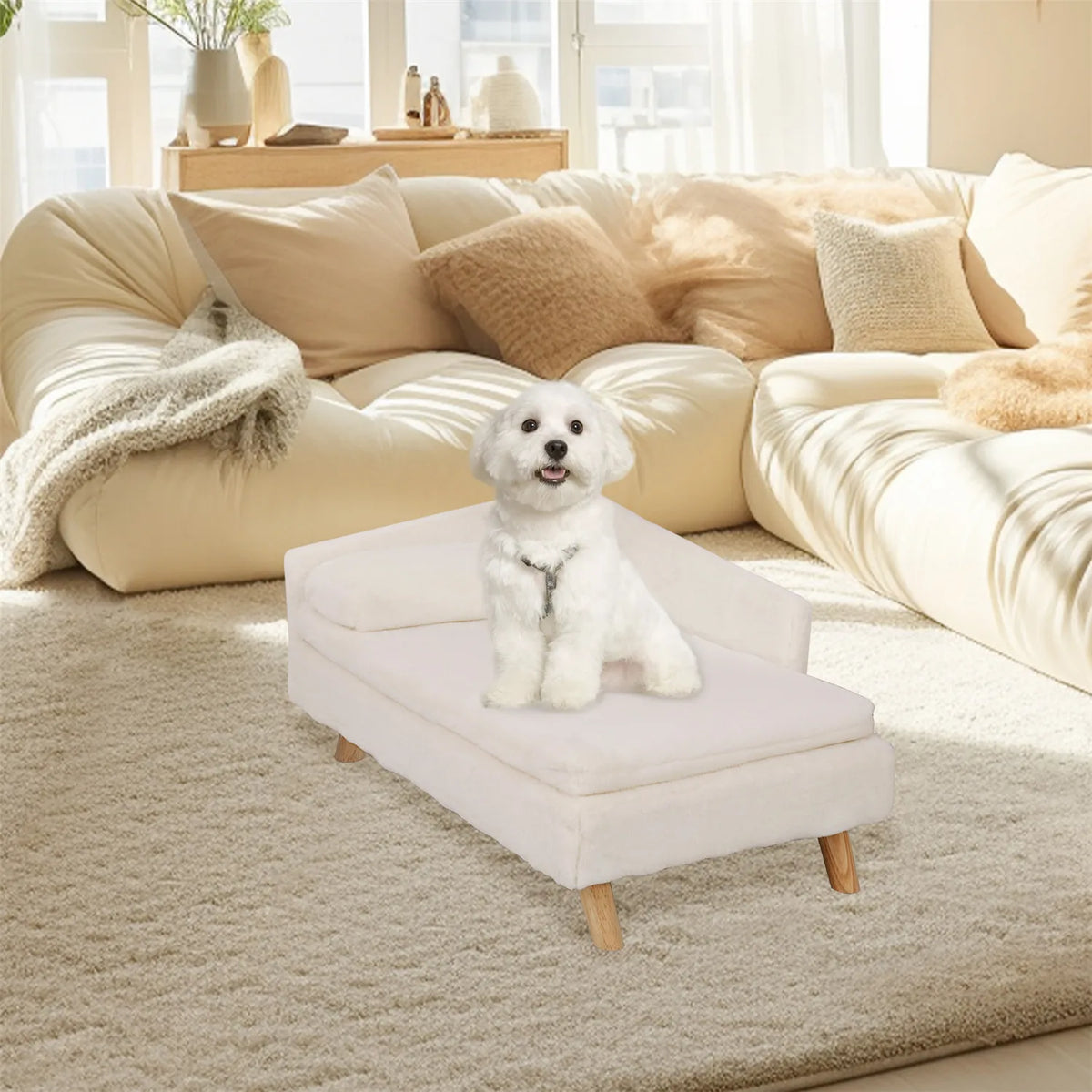 BINGOPAW Elevated Pet Sofa Bed With Cozy Waterproof Pad
