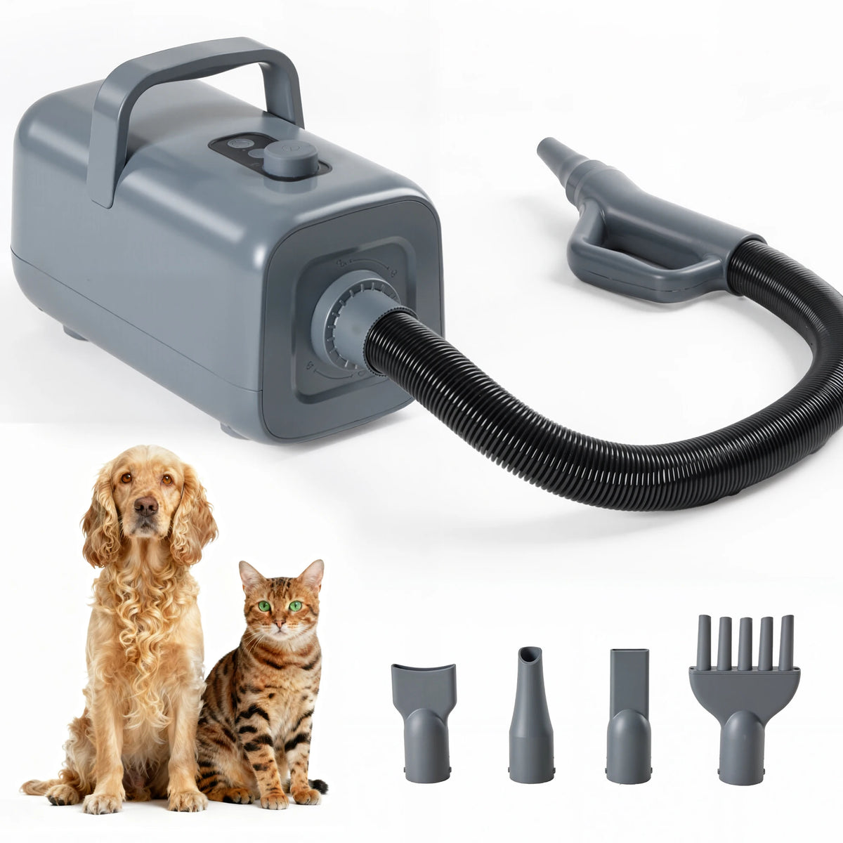 JHK Pet Grooming Vacuum Blow Dryer Kit With Adjustable Heat