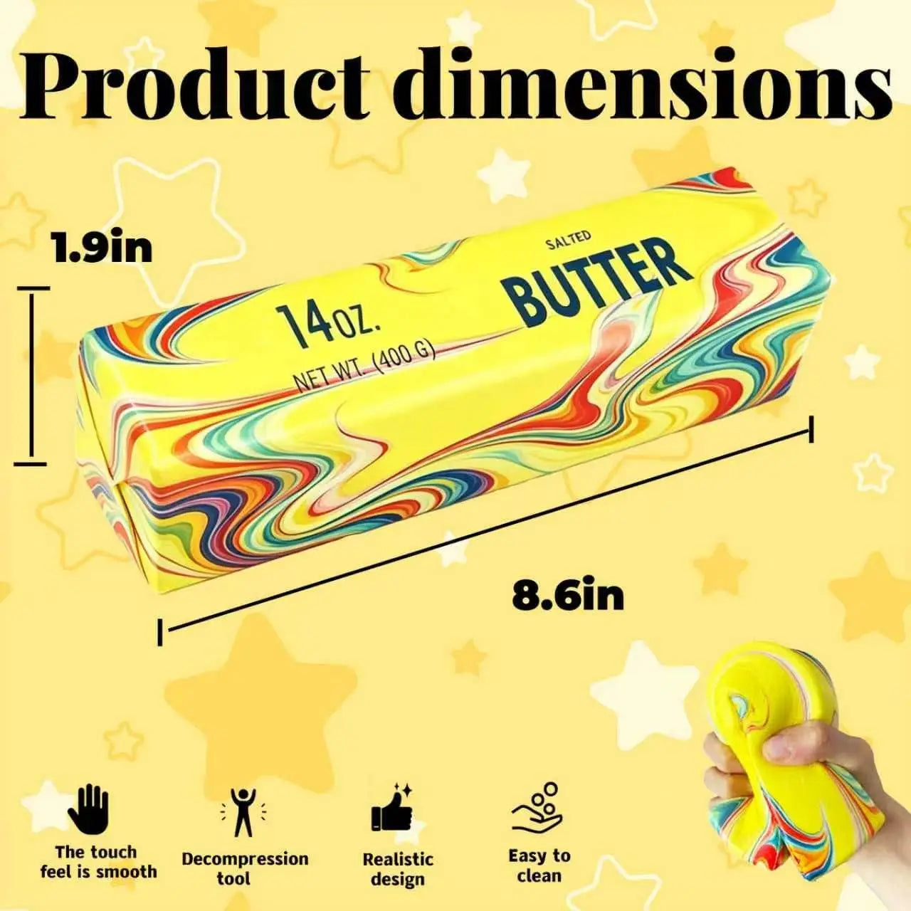 Giant Butter Squishy Toy Jumbo Slow Rising Squeeze Desk