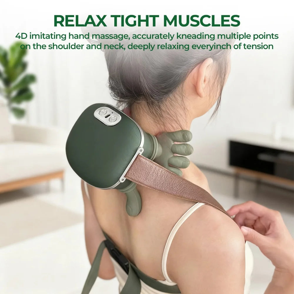 Foreverlily Wireless Bionic Finger Neck Shoulder Massager With Brushless Motor
