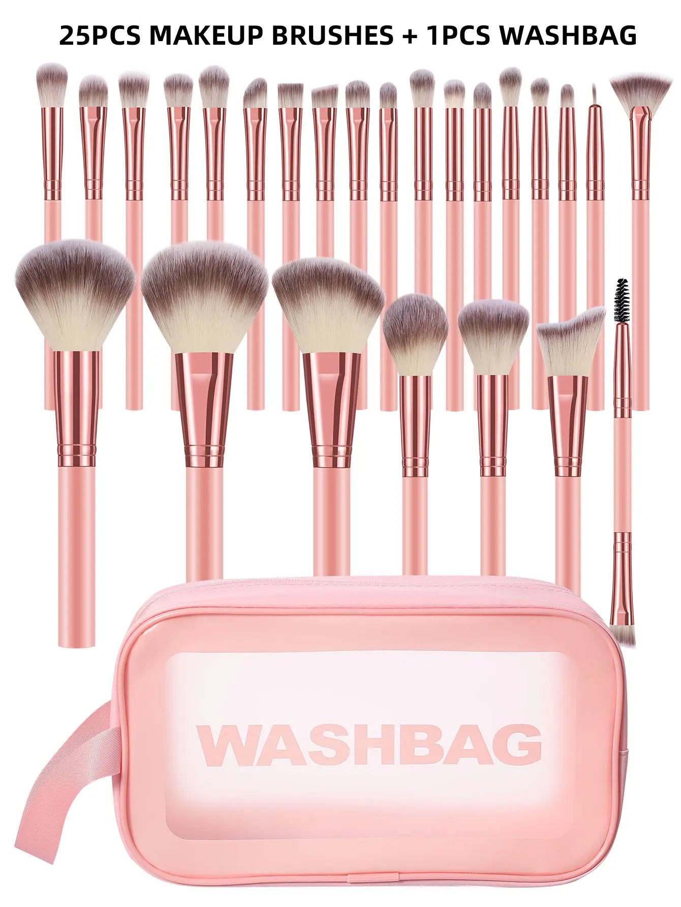 All-in-One 50-Piece Makeup Tools Set with Cosmetic Bag