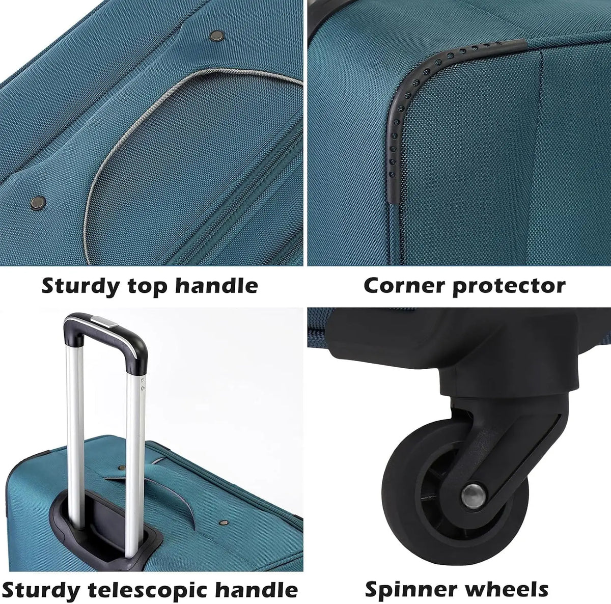Coolife Luggage Set With TSA Lock Spinner Wheels And Tote