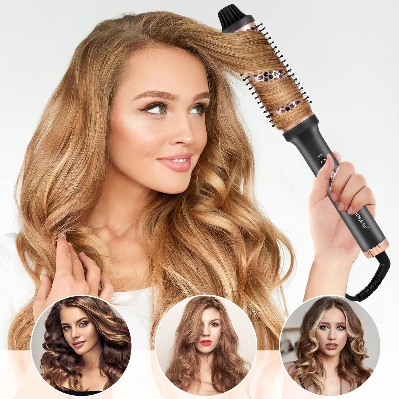 HATTEKER Electric Curling Comb Hair Roller for Home Heat Styling