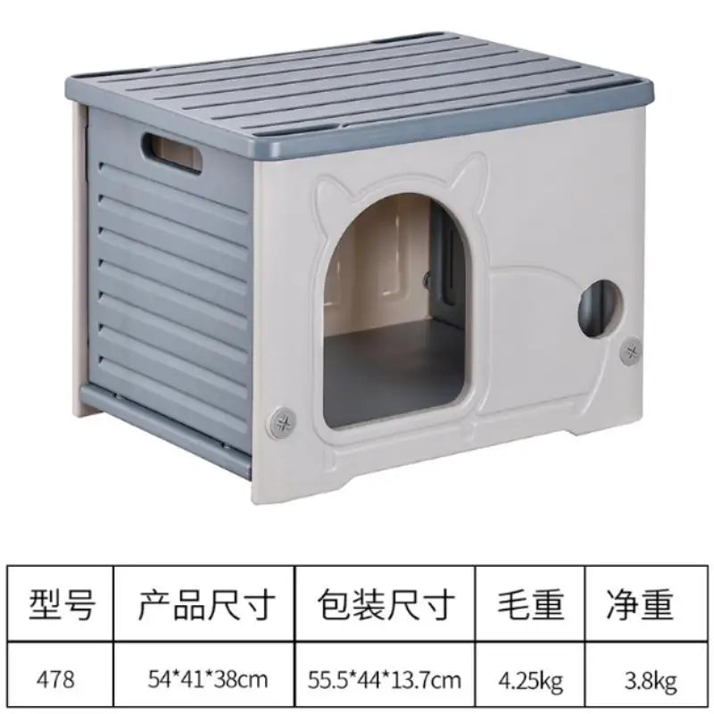 Rainproof Outdoor Cat House With Cozy All Season Shelter