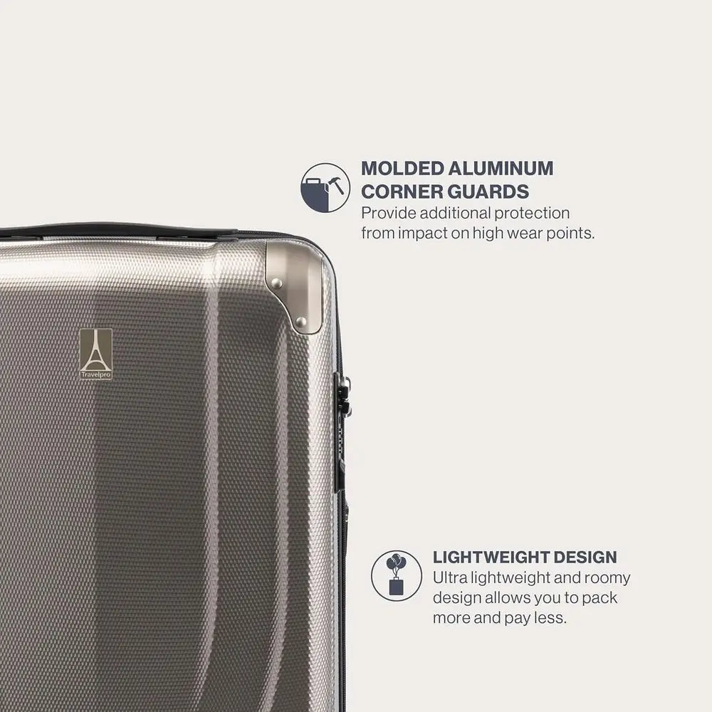 Expandable 2-Piece Hard Shell Luggage Set With 8 Spinner Wheels