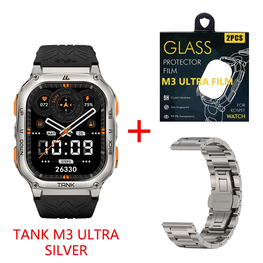 KOSPET Tank M3 Ultra GPS Smart Watch Steel 5ATM IP69K