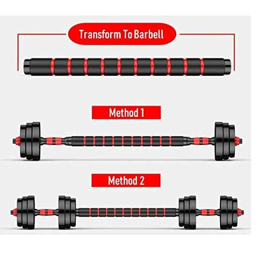 2 In 1 Adjustable Dumbbell Barbell Set For Home Gym