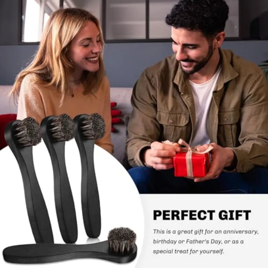 Horsehair Shoe Shine Kit With Brush And Applicators