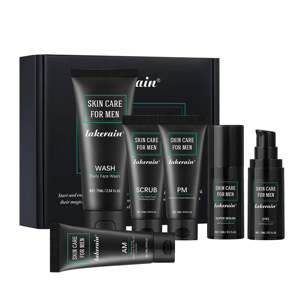 Ibcccndc Men Skincare Kit Deep Cleansing Oil Control Pores Minimizing