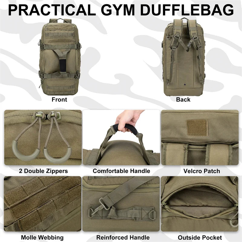 LQARMY Outdoor Tactical Backpack Molle Duffel Bag For Hiking