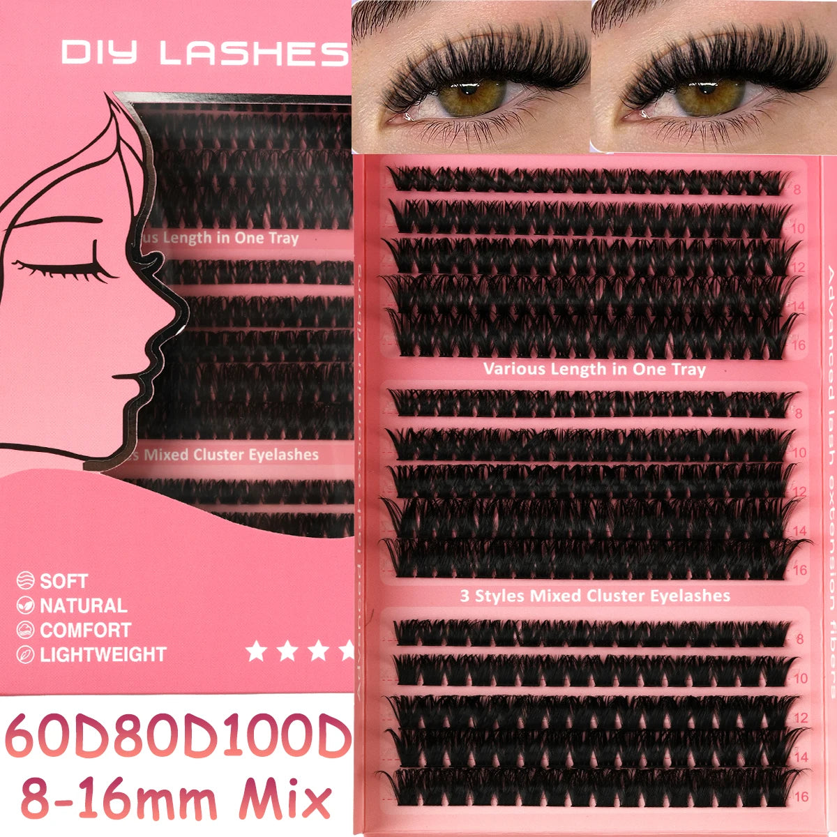 HBZGTLAD Professional Volume Eyelash Cluster Extensions Custom Style