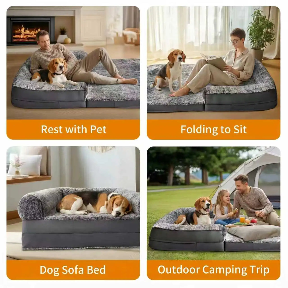 BINGOPAW Orthopedic Dog Bed Sofa With Washable Removable Cover