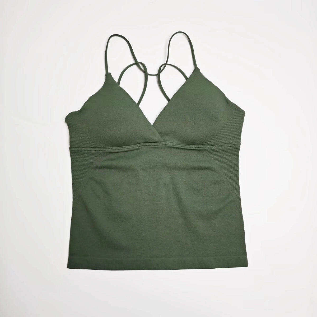 NCLAGEN Women's Seamless Twist Front Longline Yoga Workout Tank Top