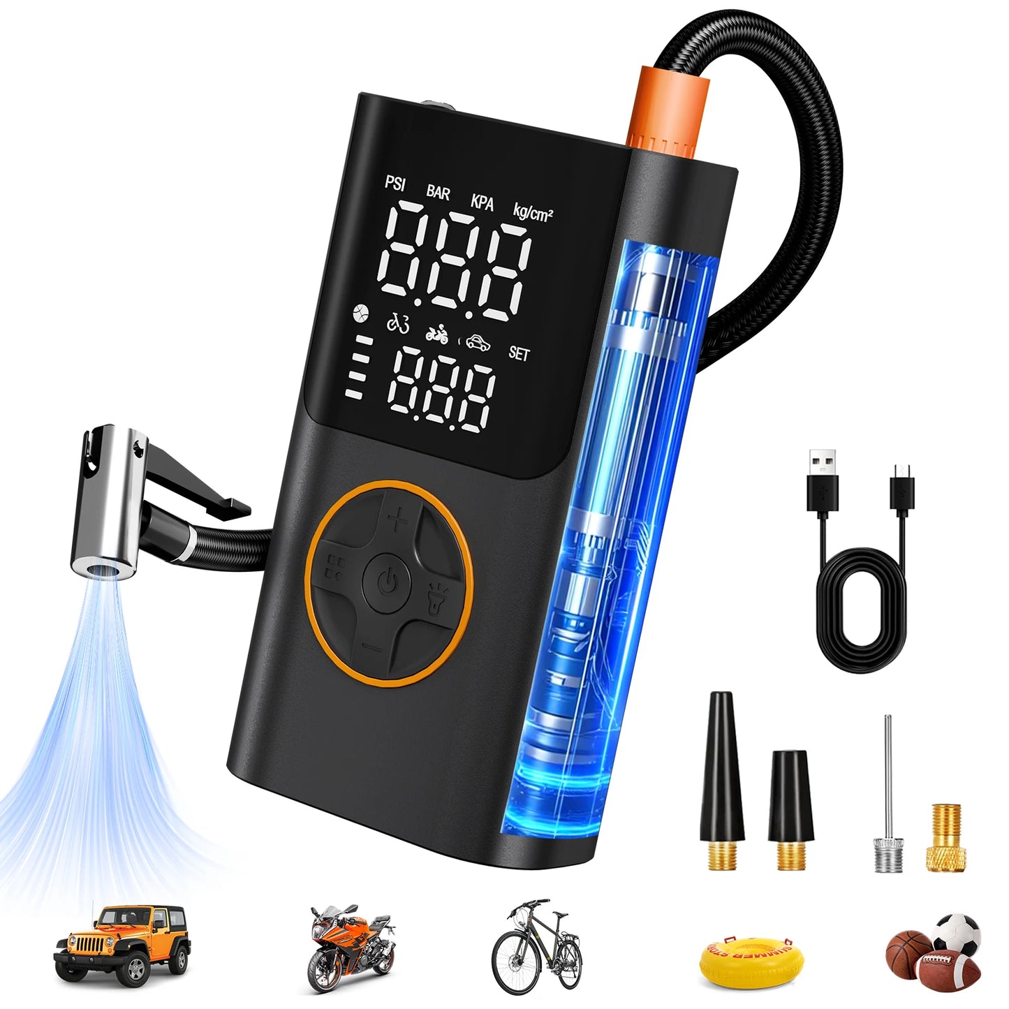 Portable Air Pump With Power Bank 150 PSI Tire Inflator
