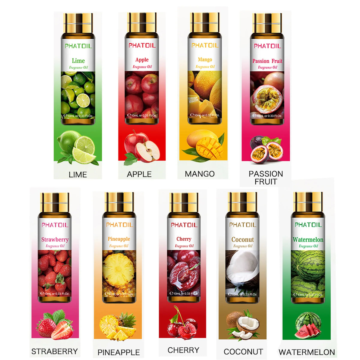 PHATOIL Fruity Fragrance Oils Gift Set For Candle Soap Making