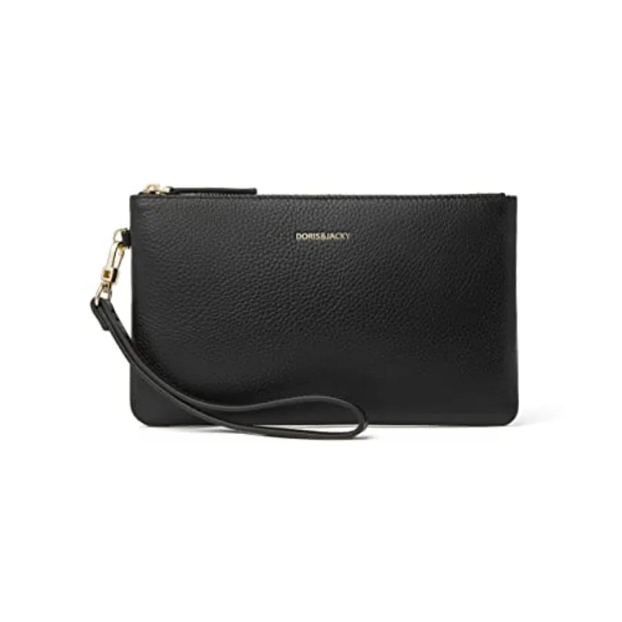 Doris and Jacky Leather Wristlet Clutch With RFID Blocking