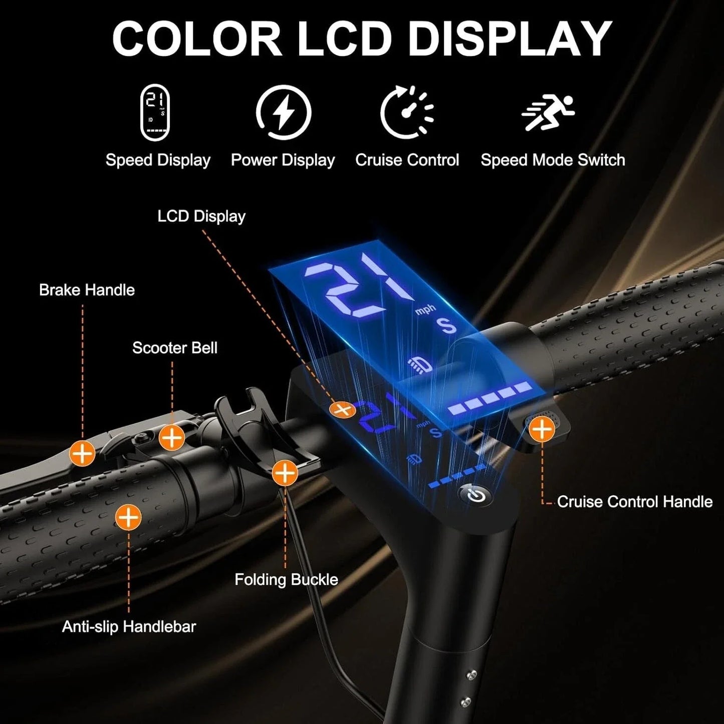 AOVOPRO TMAX Electric Scooter 500W 22MPH App Smart Folding