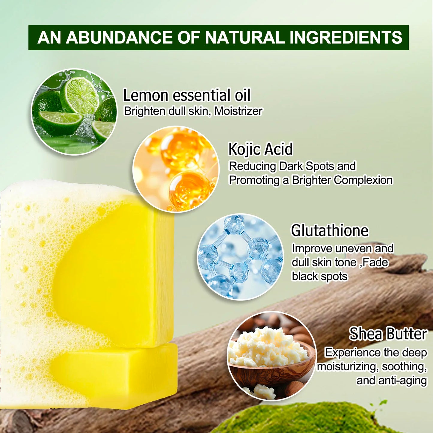 WKJALY Lemon Whitening Soap For Face And Body Glow