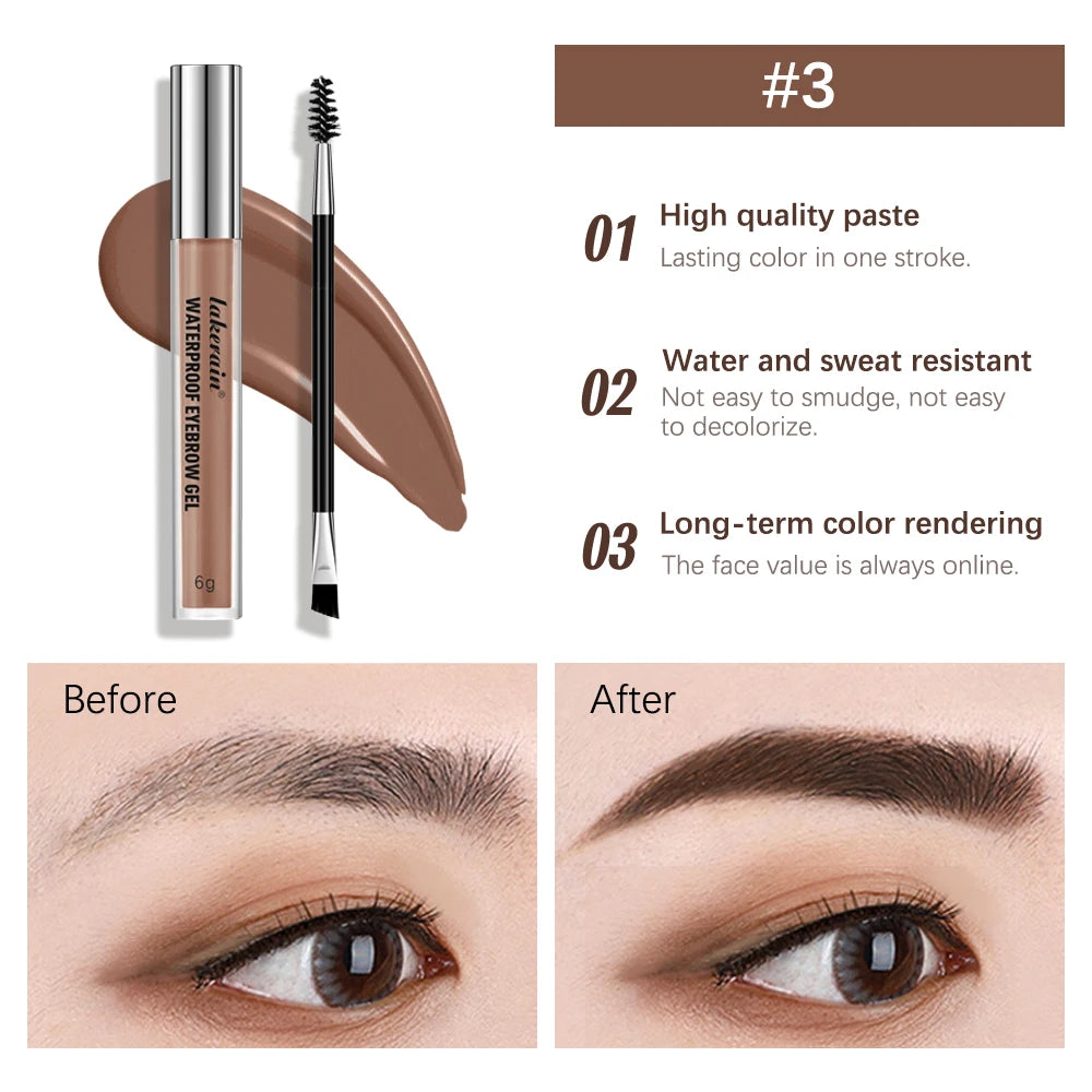 Lakerain Waterproof Eyebrow Gel Highly Pigmented Long Lasting