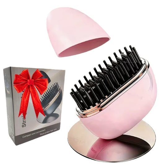 Zimir Mini Rechargeable Hair Straightener Brush With Temperature Control