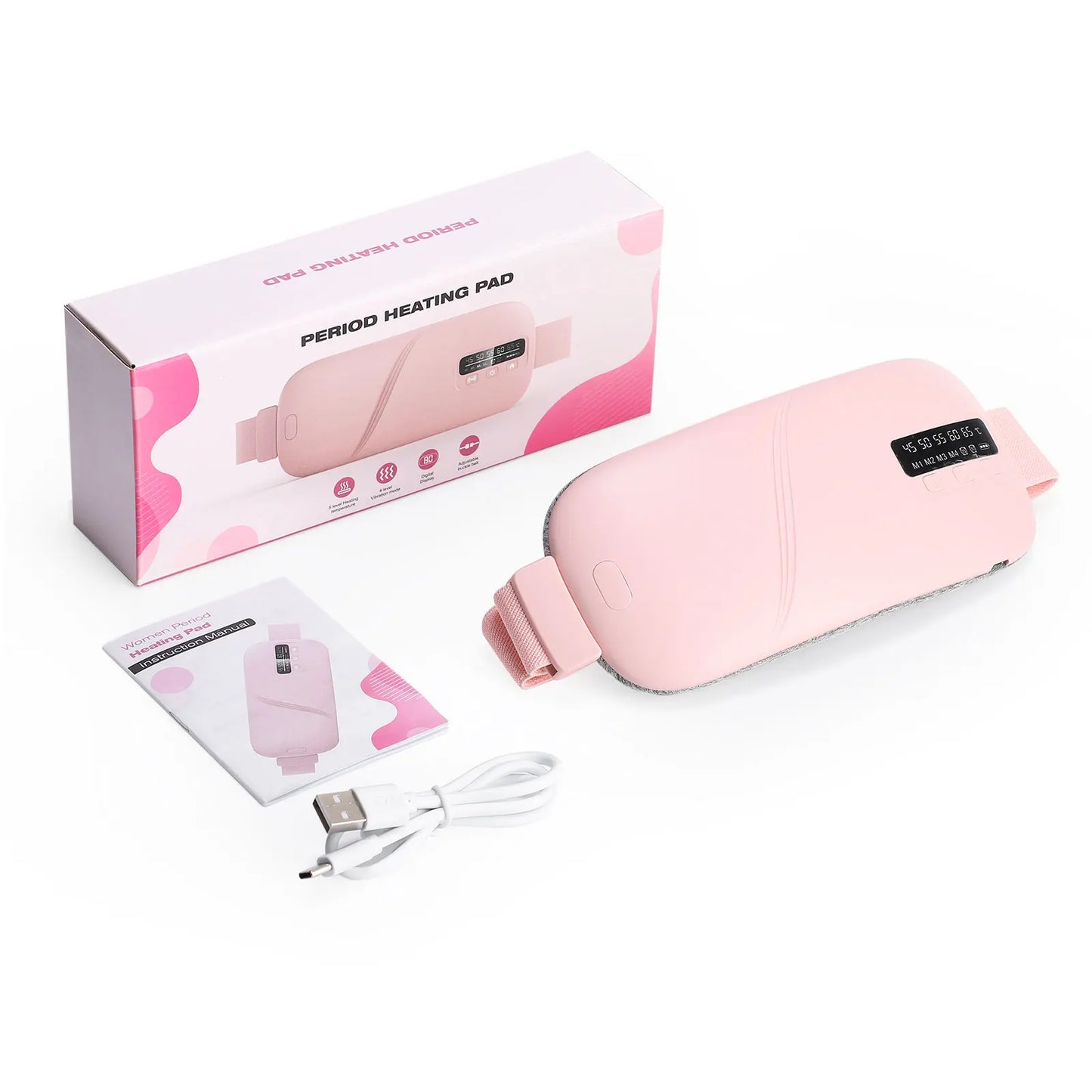 PASTSKY 5 Modes Electric Heating Waist Massager Belt Menstrual Relief